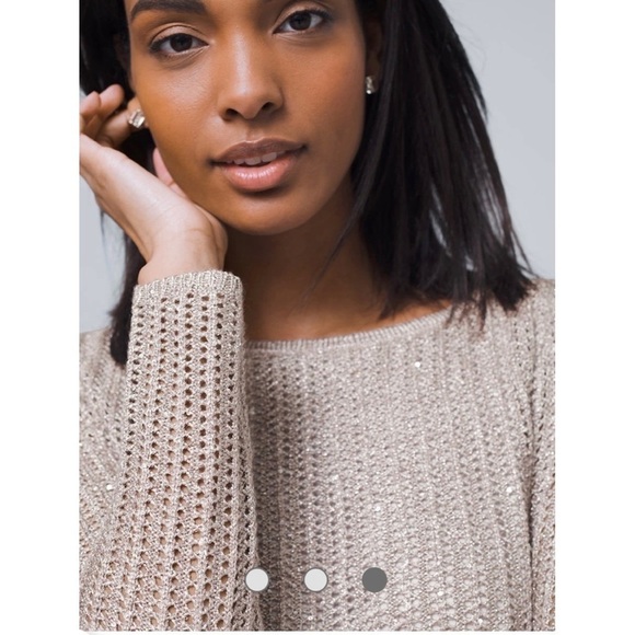 Nwot Whbm Sequin Twofer Sweater - Picture 4 of 10